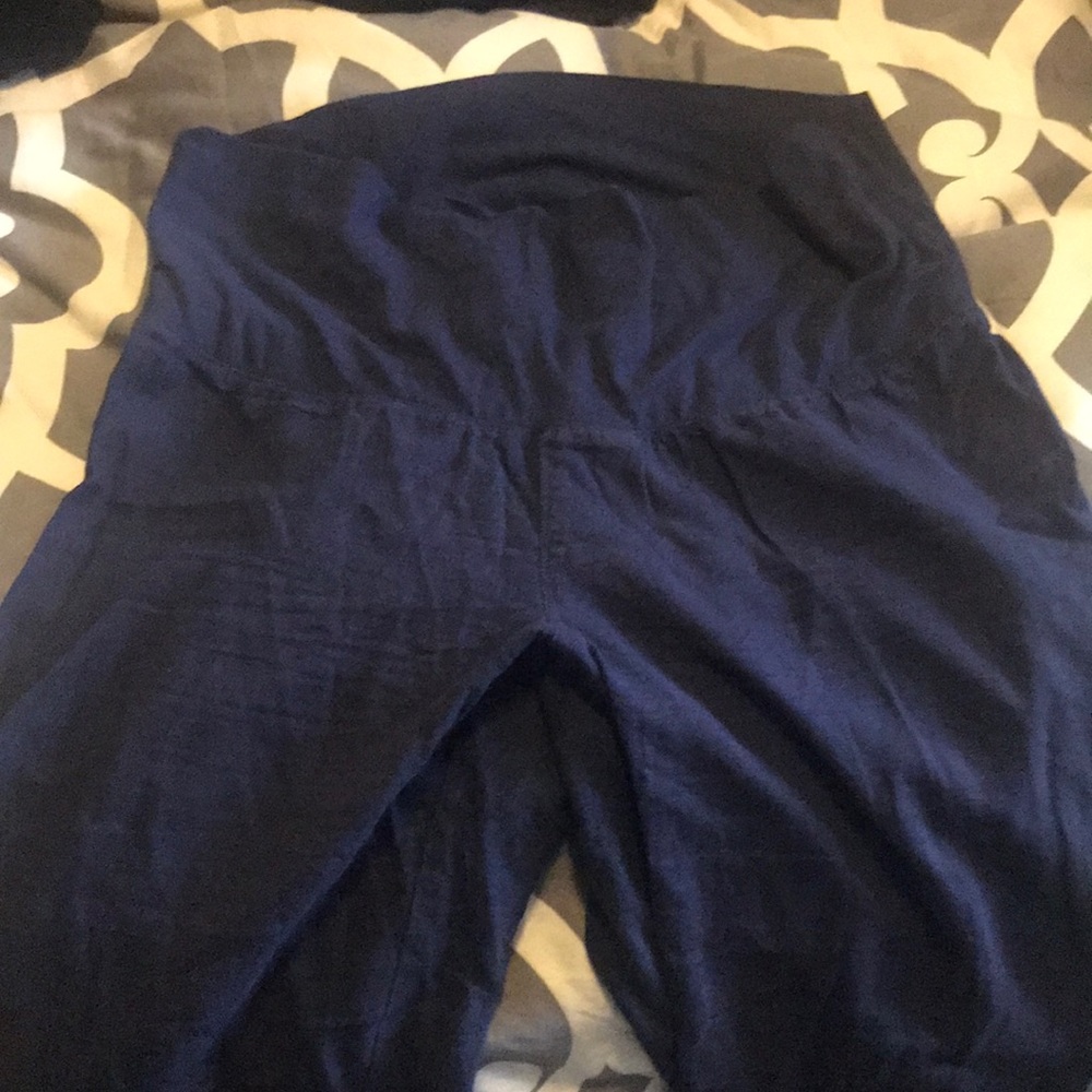 Old Navy Maternity Navy Linen Wide Leg Pant